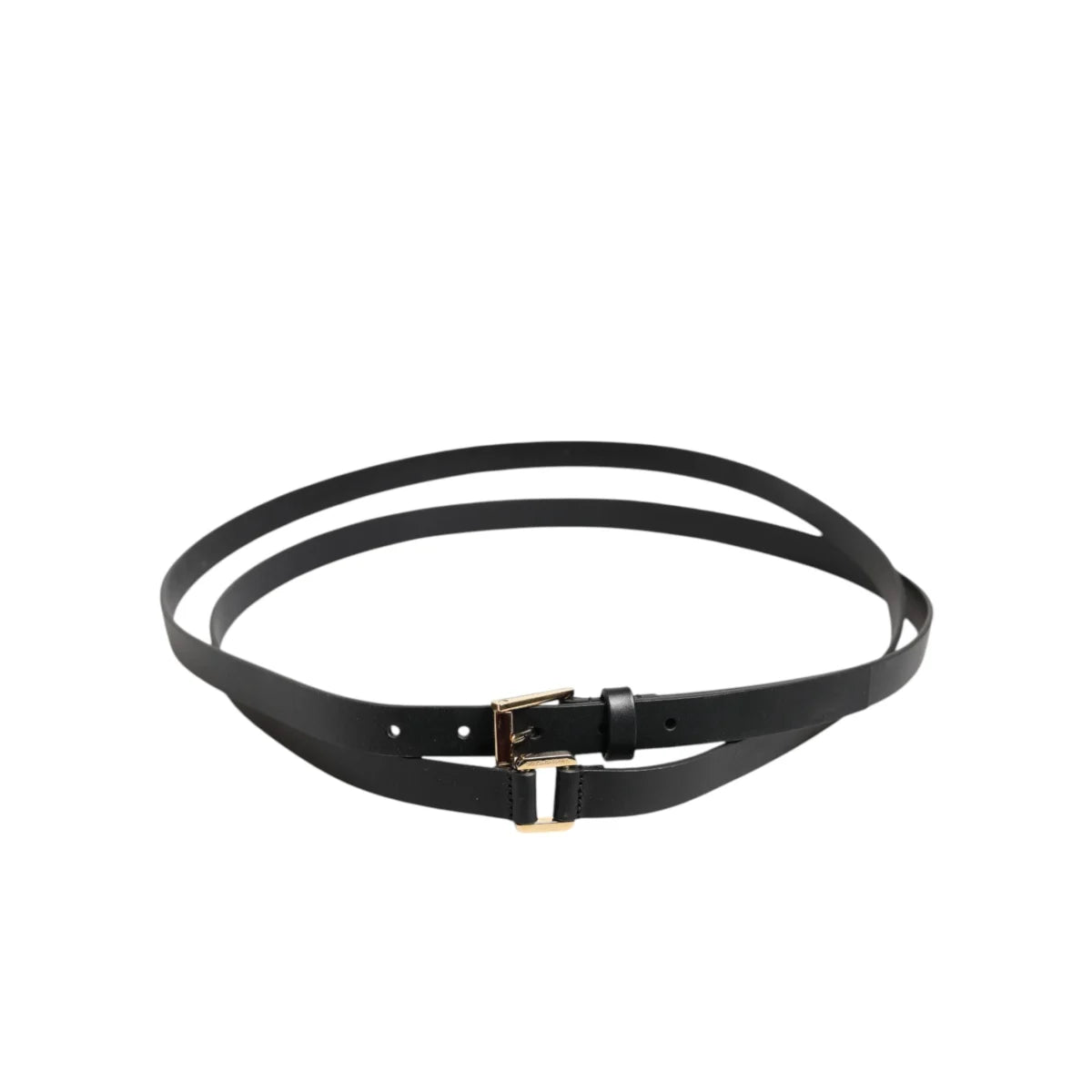 Dolce Gabbana Double Strap Belt with Eye Catching Metal Buckle Closure &