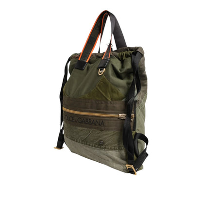 Dolce Gabbana Drawstring Closure Backpack Bag with Camouflage Style &