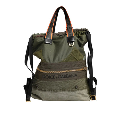 Dolce Gabbana Drawstring Closure Backpack Bag with Camouflage Style &