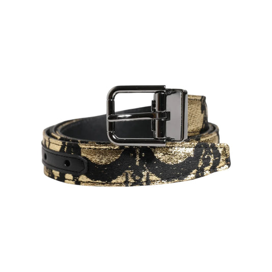 Dolce Gabbana Dress Belt with Black Buckle Statement in Luxe Leather &