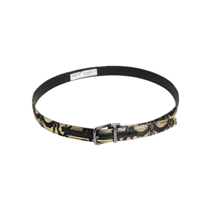 Dolce Gabbana Dress Belt with Black Buckle Statement in Luxe Leather &