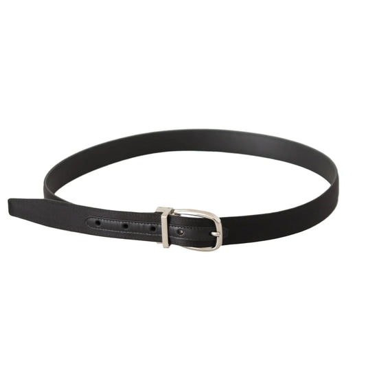 Dolce Gabbana Dress Belt in Canvas Leather with Engraved Logo Buckle &