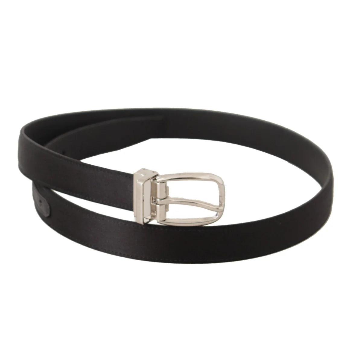 Dolce Gabbana Dress Belt in Canvas Leather with Engraved Logo Buckle &
