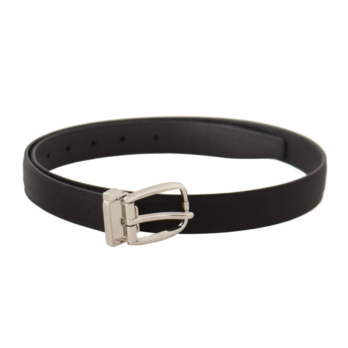 Dolce Gabbana Dress Belt in Canvas Leather with Engraved Logo Buckle &