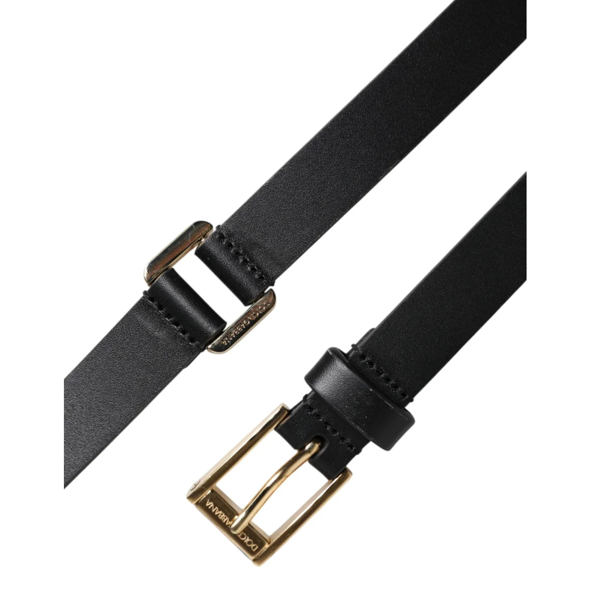 Dolce Gabbana Dress Belt Luxury Leather with Bold Metal Buckle &