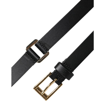 Dolce Gabbana Dress Belt Luxury Leather with Bold Metal Buckle &