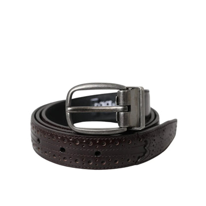 Dolce Gabbana Dress Belt Sensation in Dark Brown Leather &