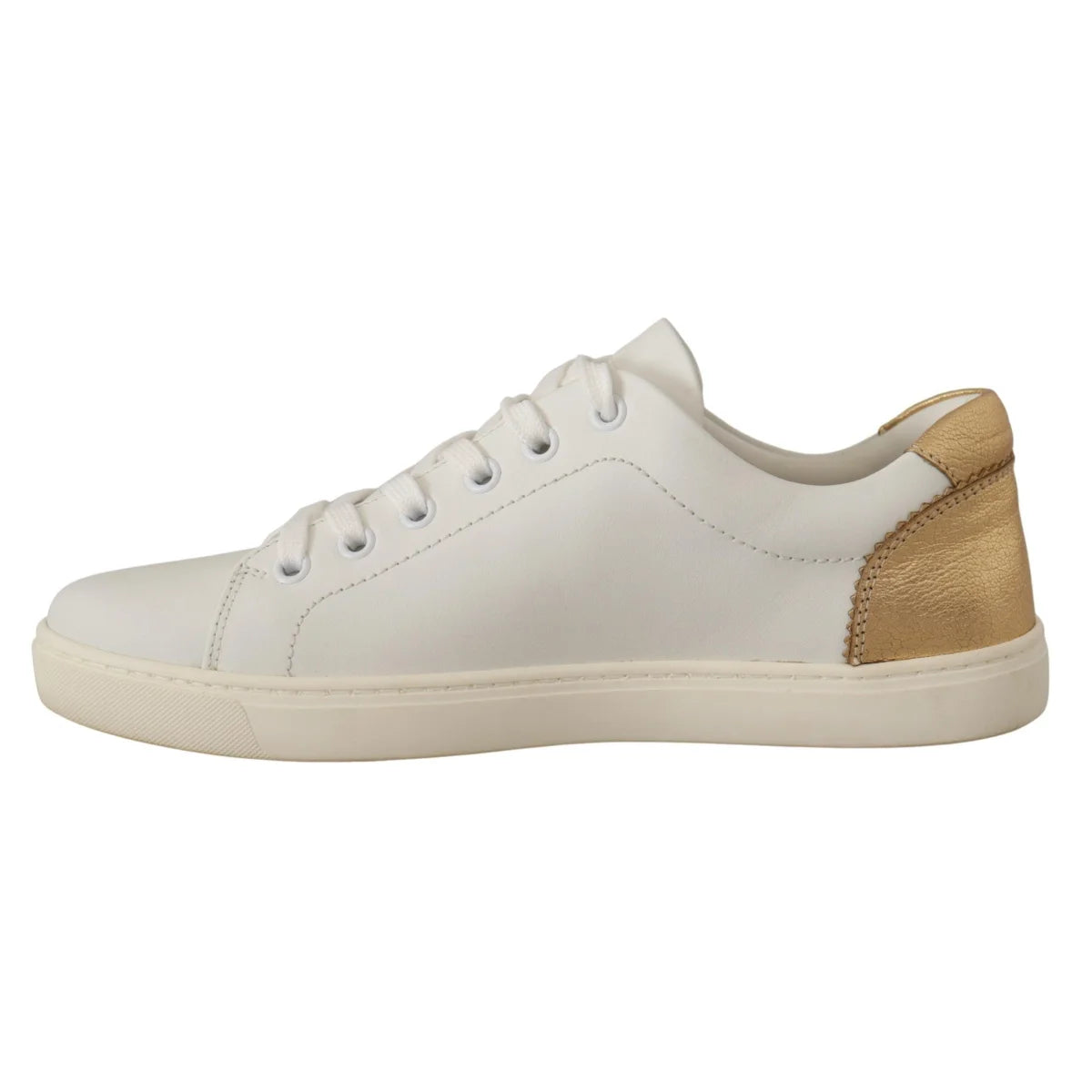 Dolce Gabbana Dress Sneakers with Gold Logo Details &