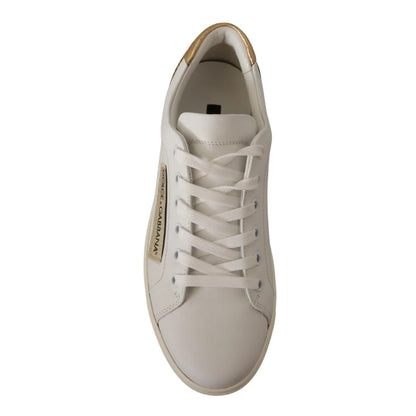 Dolce Gabbana Dress Sneakers with Gold Logo Details &