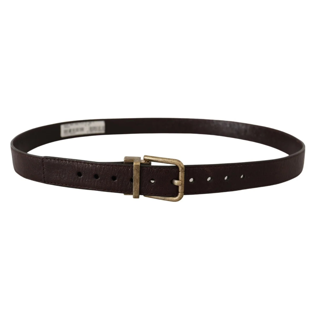 Dolce & Gabbana Elegant Leather Belt with Eye Catching Engraved Buckle