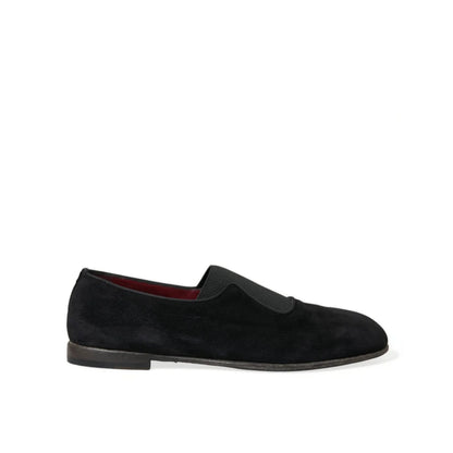 Dolce Gabbana Elegant Velor Amalfi Slip On Loafers Leather Outer Sole &