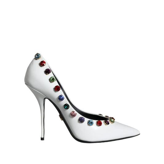 Dolce & Gabbana Embellished Leather Heels Pumps Luxury Style