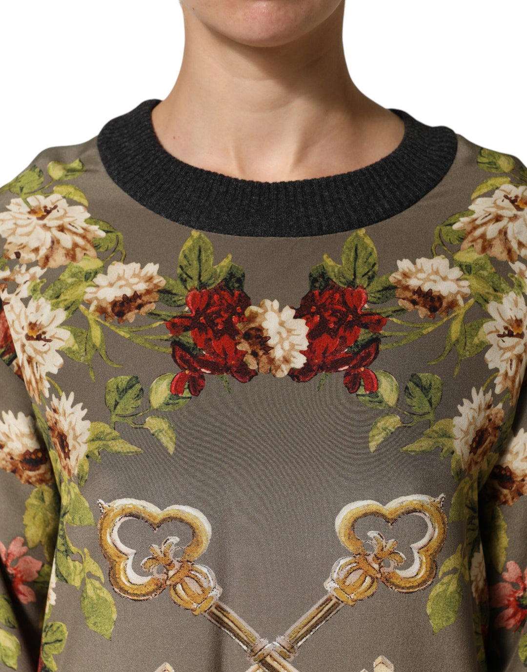 Dolce &amp; Gabbana Sweaters - Enchanted Sicily Silk Crewneck Blouse Sweater