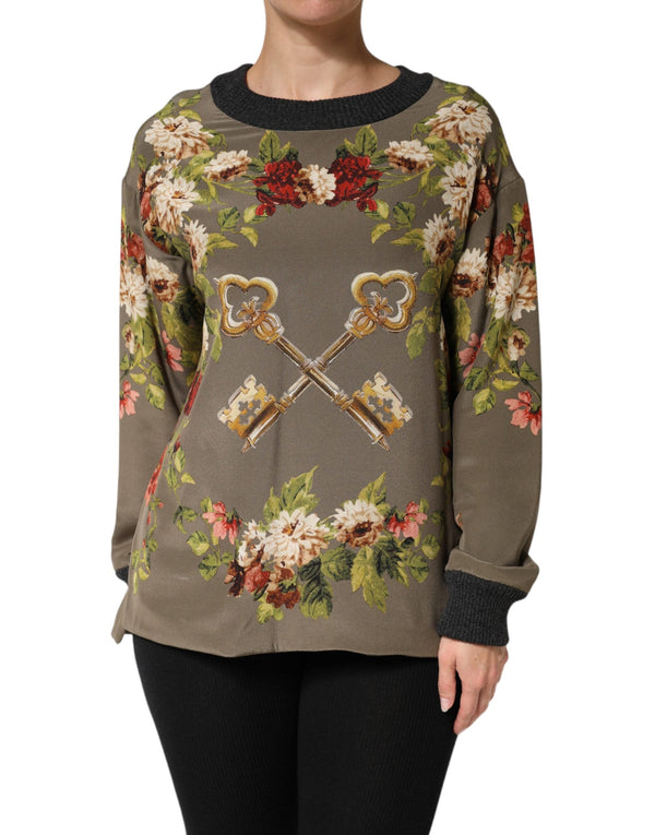 Dolce & Gabbana Sweaters - Enchanted Sicily Silk Crewneck Blouse Sweater