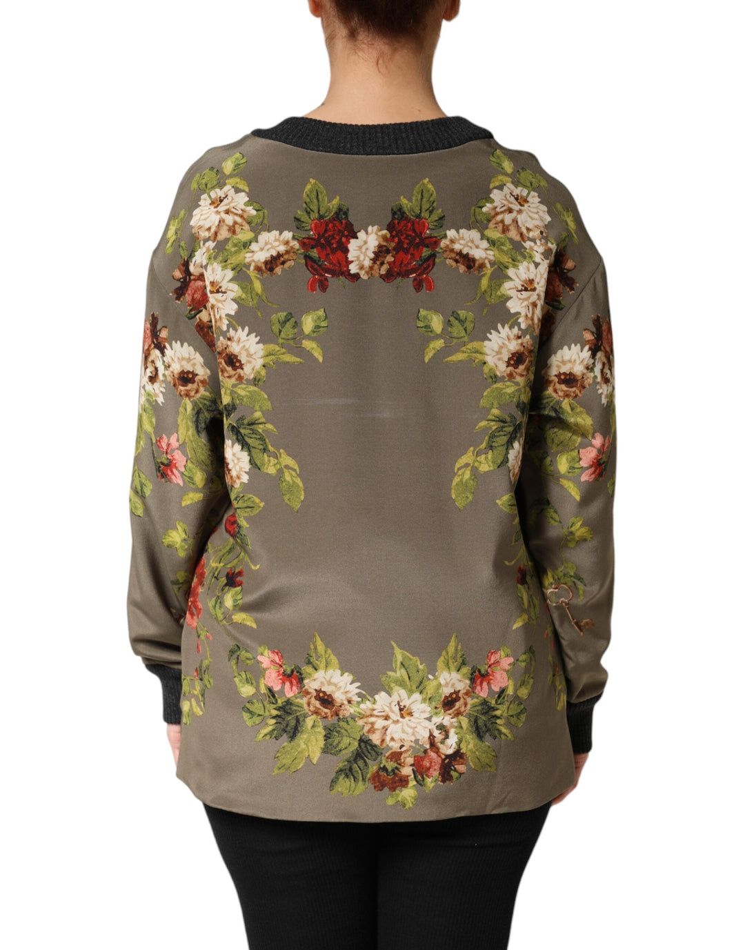 Dolce &amp; Gabbana Sweaters - Enchanted Sicily Silk Crewneck Blouse Sweater
