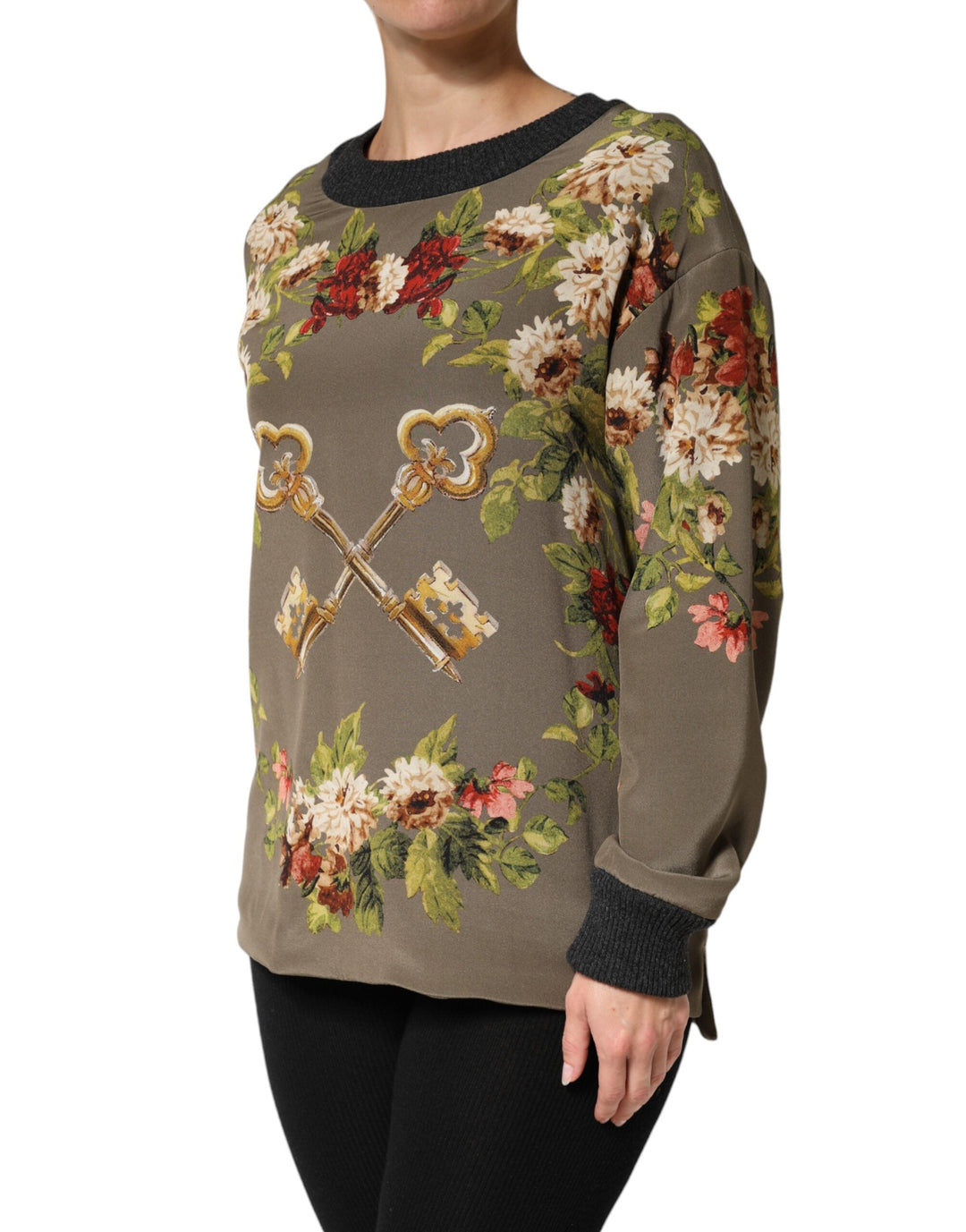 Dolce &amp; Gabbana Sweaters - Enchanted Sicily Silk Crewneck Blouse Sweater