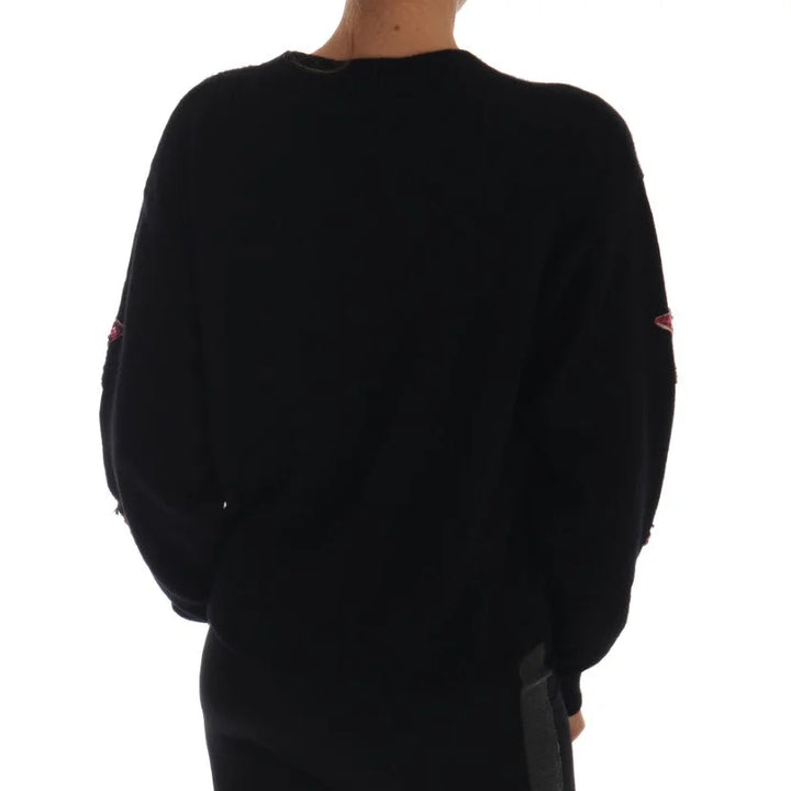 Dolce & Gabbana Fairy Tale Crystal Black Cashmere Sweater