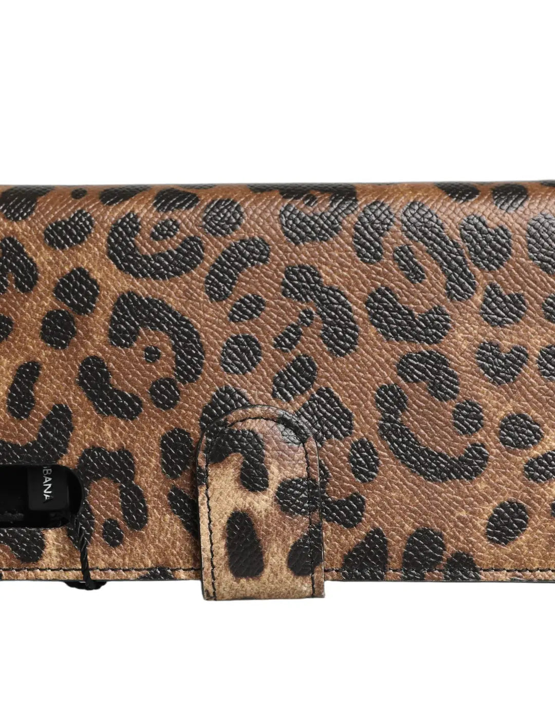 Dolce &amp; Gabbana - Flip Cover Brown Leopard Crystal iPhone X - XS Case