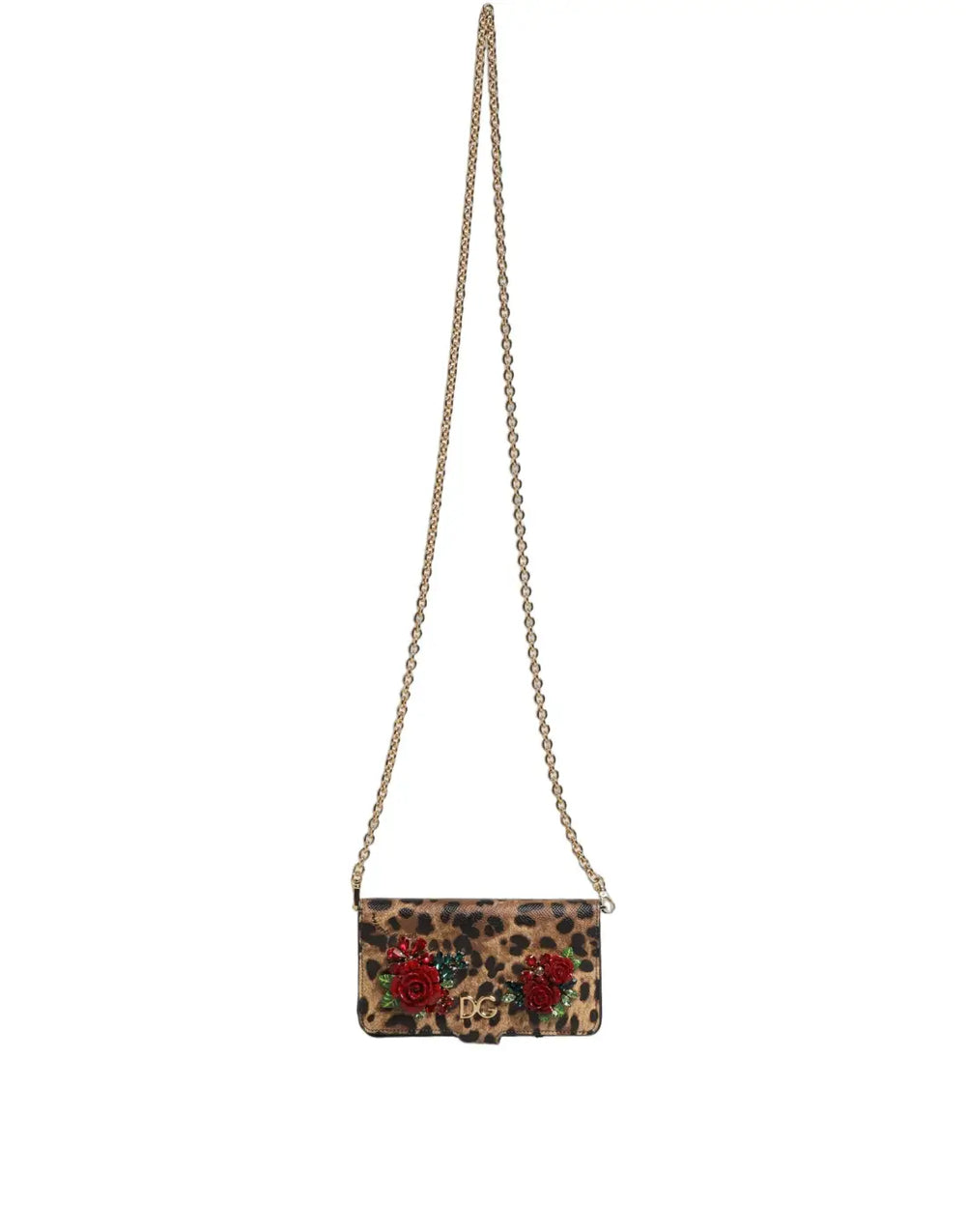 Dolce & Gabbana - Flip Cover Brown Leopard Crystal iPhone X - XS Case