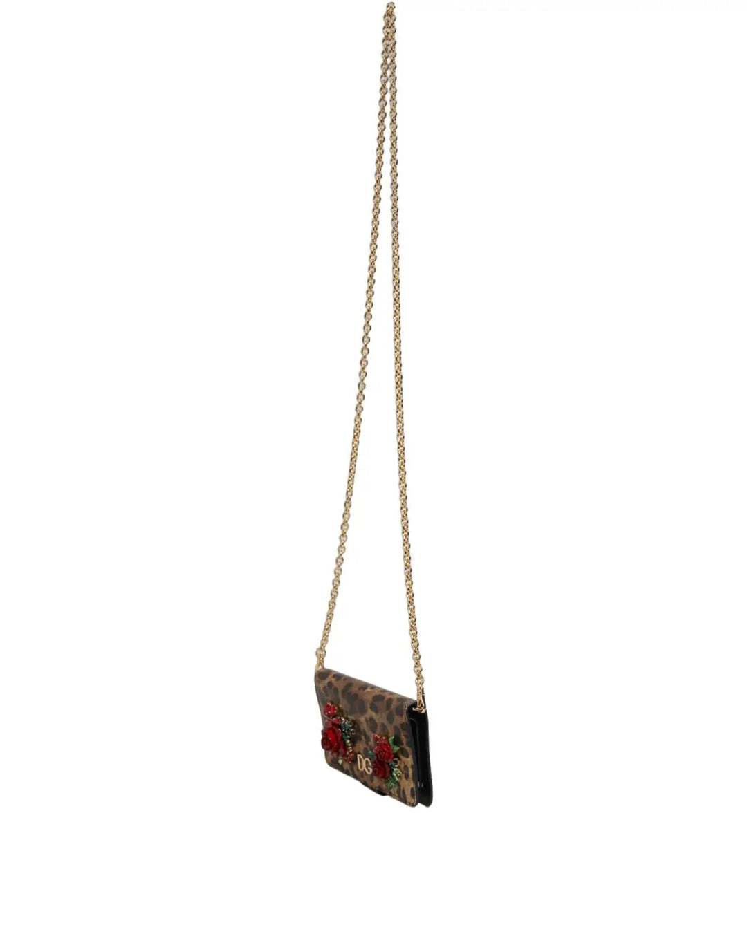 Dolce &amp; Gabbana - Flip Cover Brown Leopard Crystal iPhone X - XS Case
