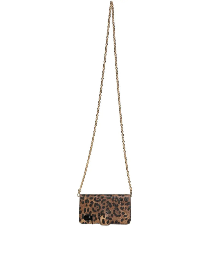 Dolce &amp; Gabbana - Flip Cover Brown Leopard Crystal iPhone X - XS Case