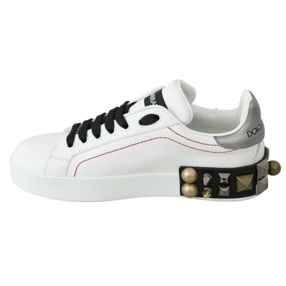 Dolce Gabbana Floral Crystal Leather Sneakers &
