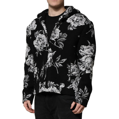 Dolce & Gabbana Floral Jacket Hooded with Full Zip Closure