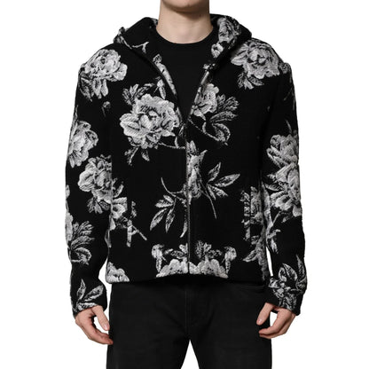 Dolce & Gabbana Floral Jacket Hooded with Full Zip Closure
