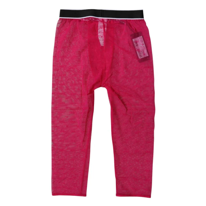 Dolce &amp; Gabbana Fuchsia DG Logo Nylon Cropped Tights Underwear