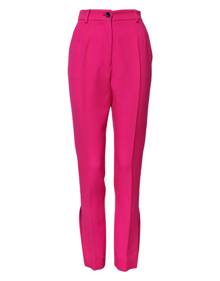 Dolce &amp; Gabbana Fuchsia Pink HighWaist Tapered Trouser Pants