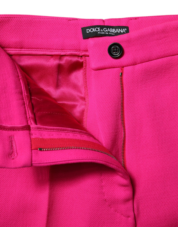 Dolce & Gabbana Fuchsia Pink Highwaist Tapered Trouser Pants