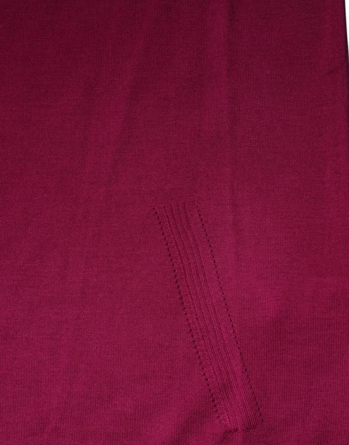 Dolce &amp; Gabbana Fuchsia Wool Long Sleeves Turtleneck Sweater