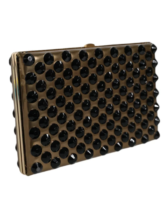 Dolce &amp; Gabbana - Gold Crystal Bifold Clutch Evening Party Women Purse Bag
