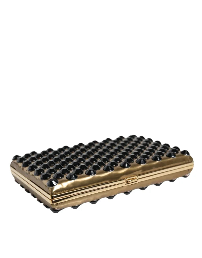 Dolce &amp; Gabbana - Gold Crystal Bifold Clutch Evening Party Women Purse Bag