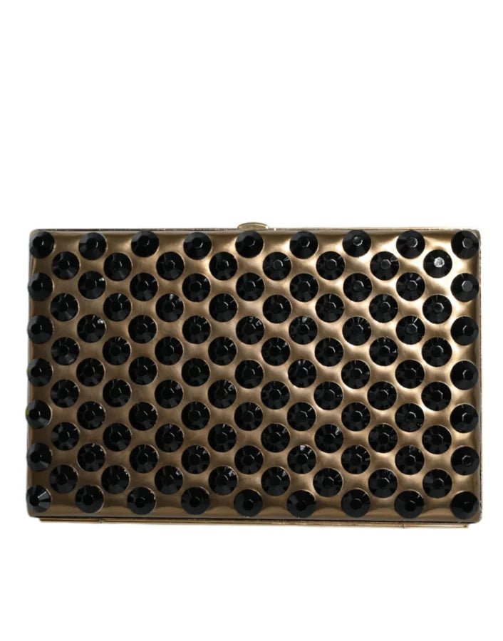 Dolce &amp; Gabbana - Gold Crystal Bifold Clutch Evening Party Women Purse Bag