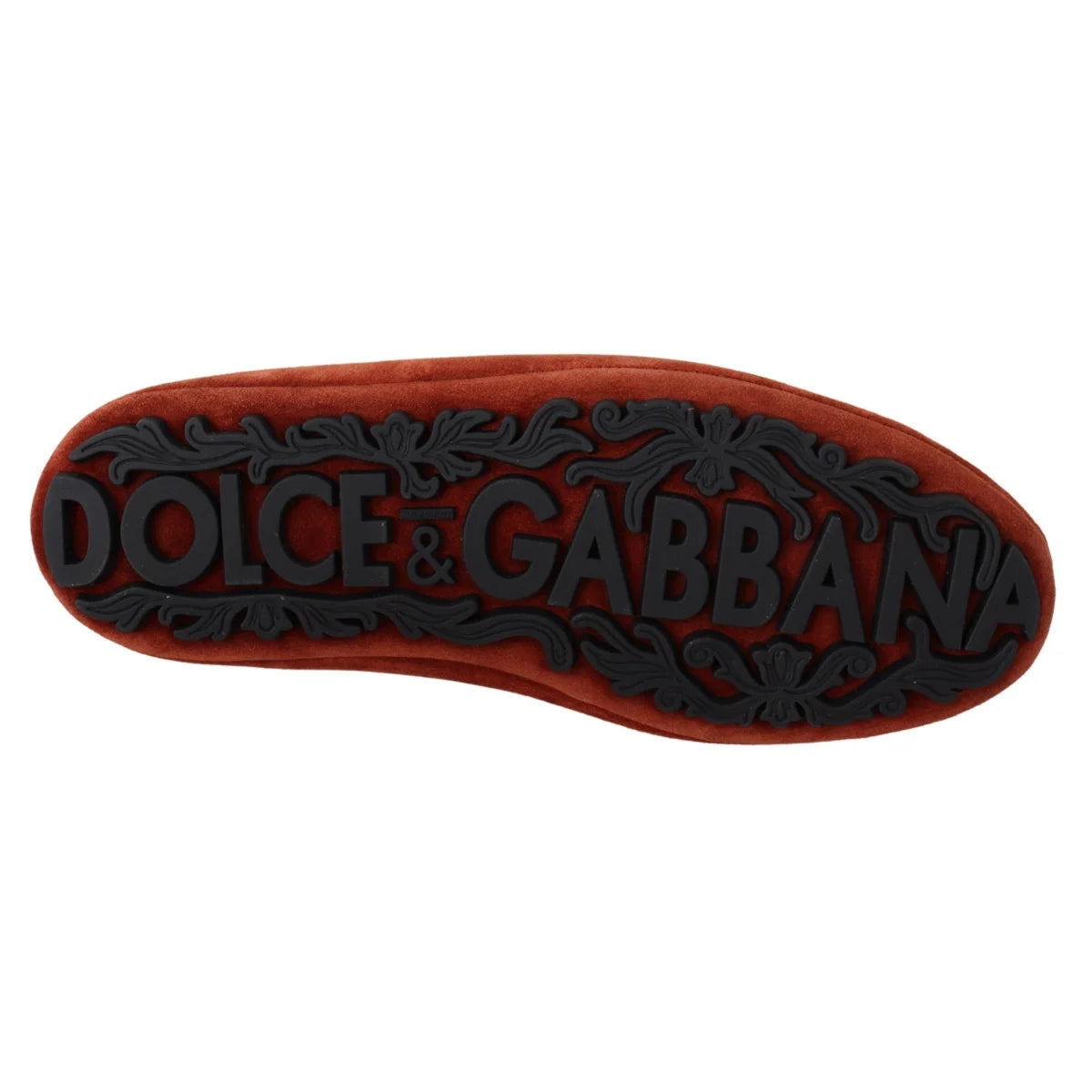 Dolce & Gabbana Gold Crystal Embroidery Orange Rubber Logo Sole