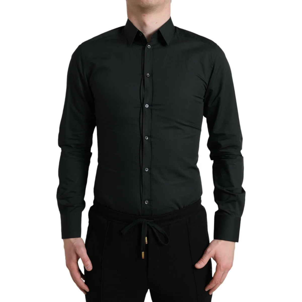 Dolce & Gabbana Gold Dress Shirt in Luxurious Silky Cotton Poplin