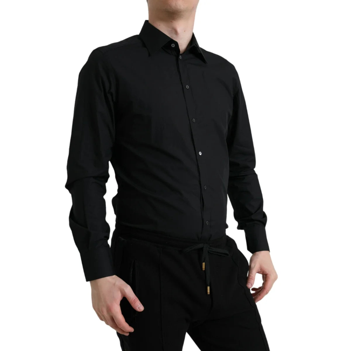 Dolce & Gabbana Gold Dress Shirt in Luxurious Silky Cotton Poplin