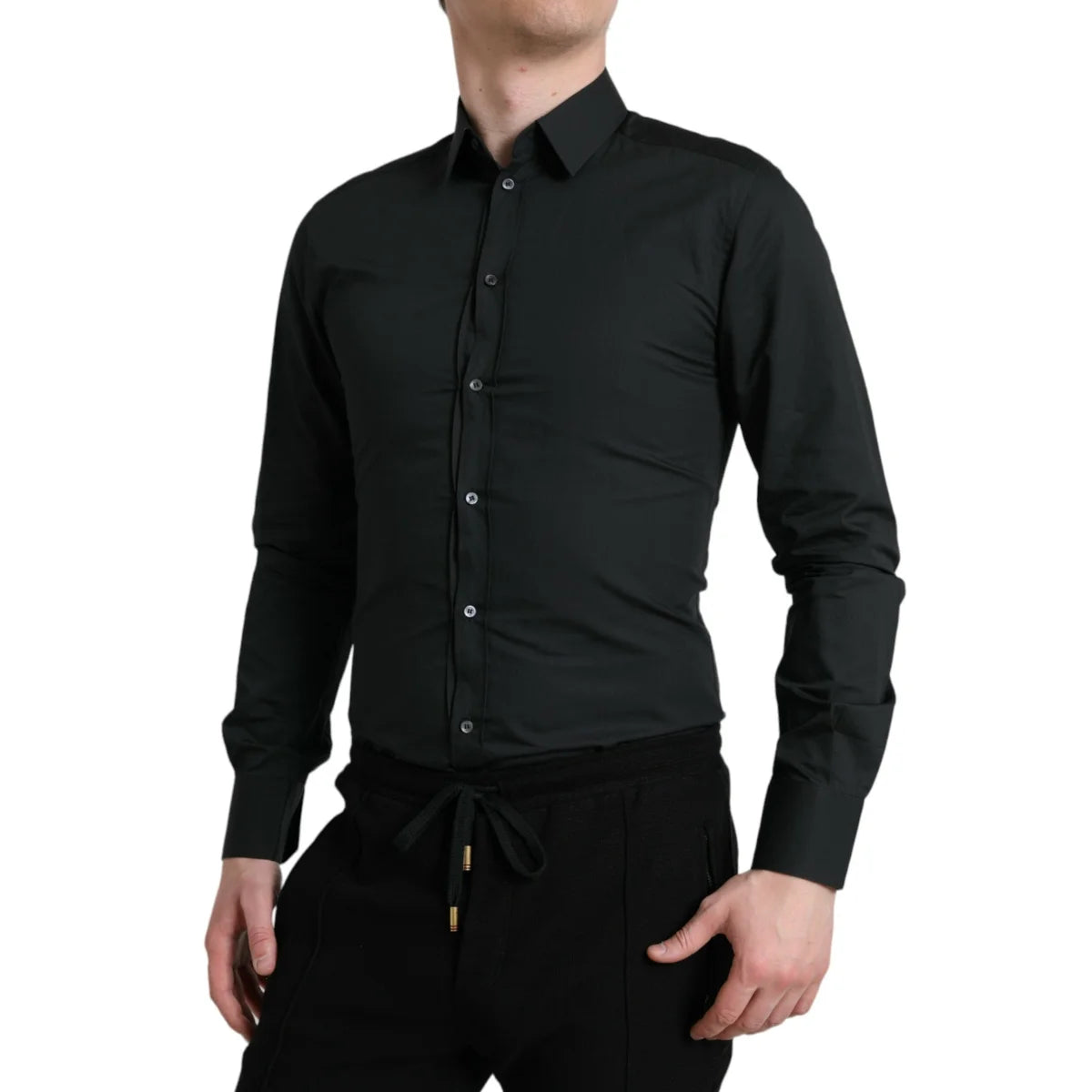 Dolce & Gabbana Gold Dress Shirt in Luxurious Silky Cotton Poplin