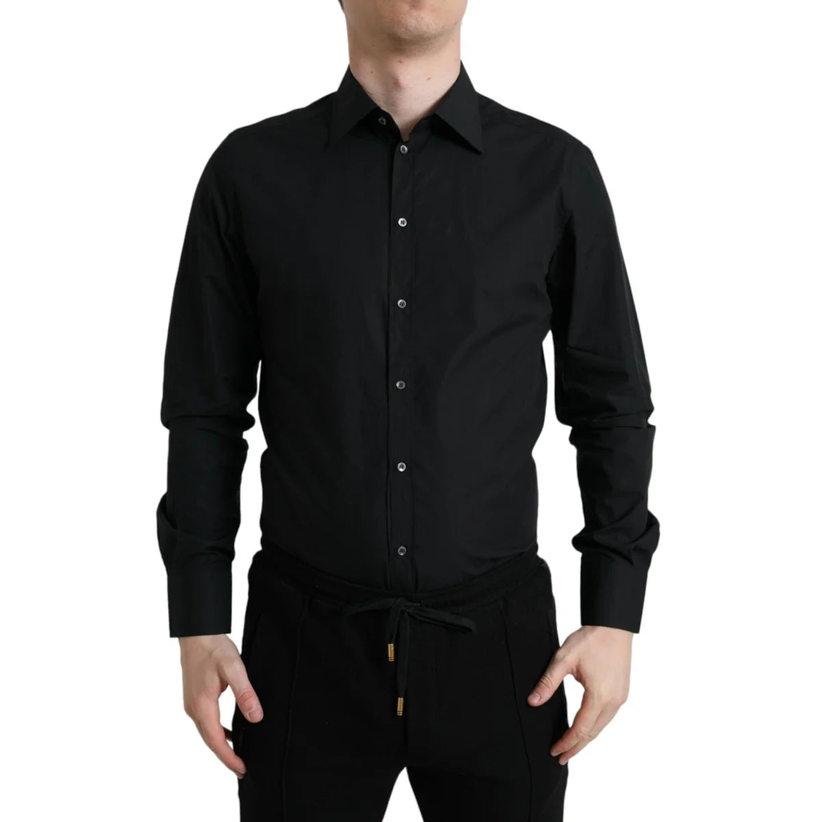 Dolce & Gabbana Gold Dress Shirt in Luxurious Silky Cotton Poplin