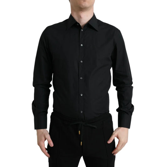 Dolce & Gabbana Gold Dress Shirt in Luxurious Silky Cotton Poplin