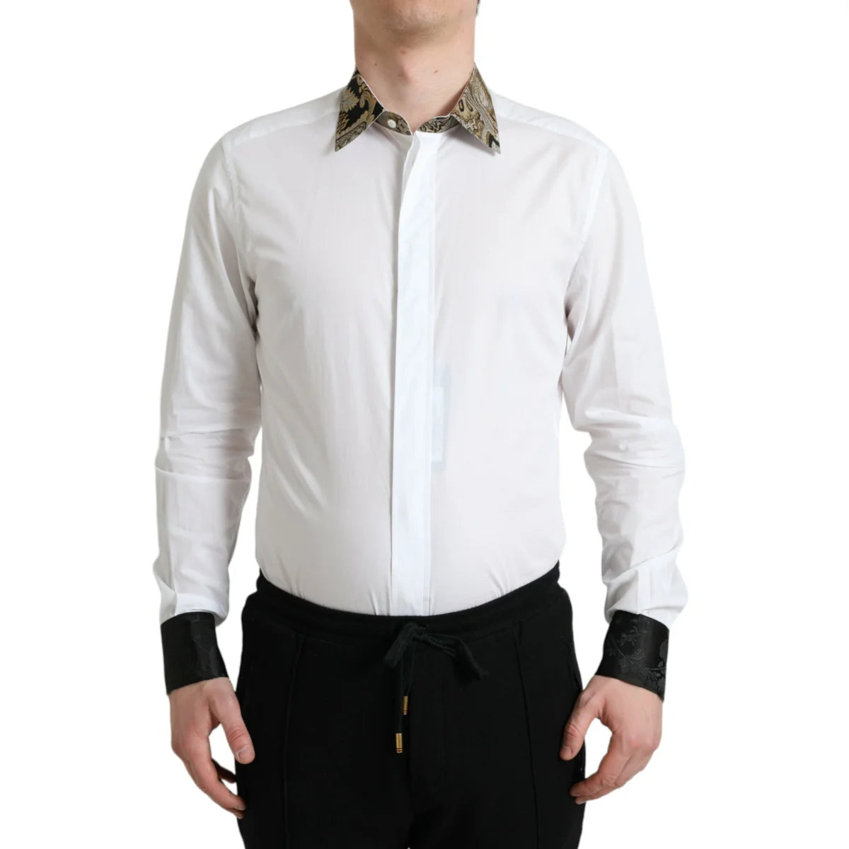 Dolce & Gabbana Gold Dress Shirt for Men Cotton Luxury Fashion