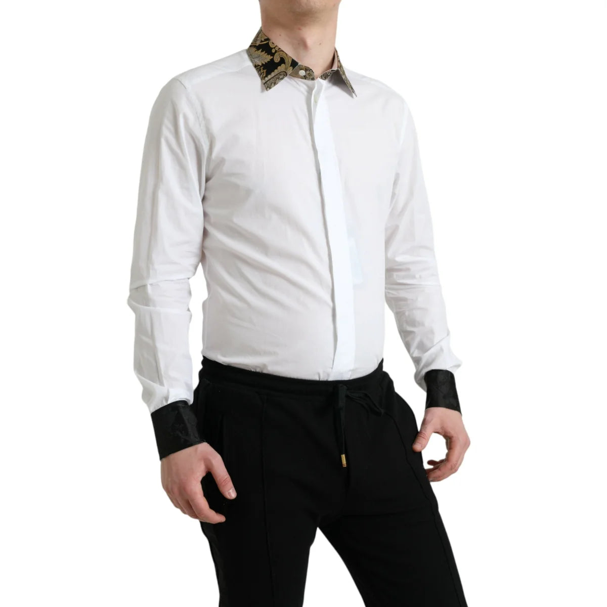 Dolce & Gabbana Gold Dress Shirt for Men Cotton Luxury Fashion