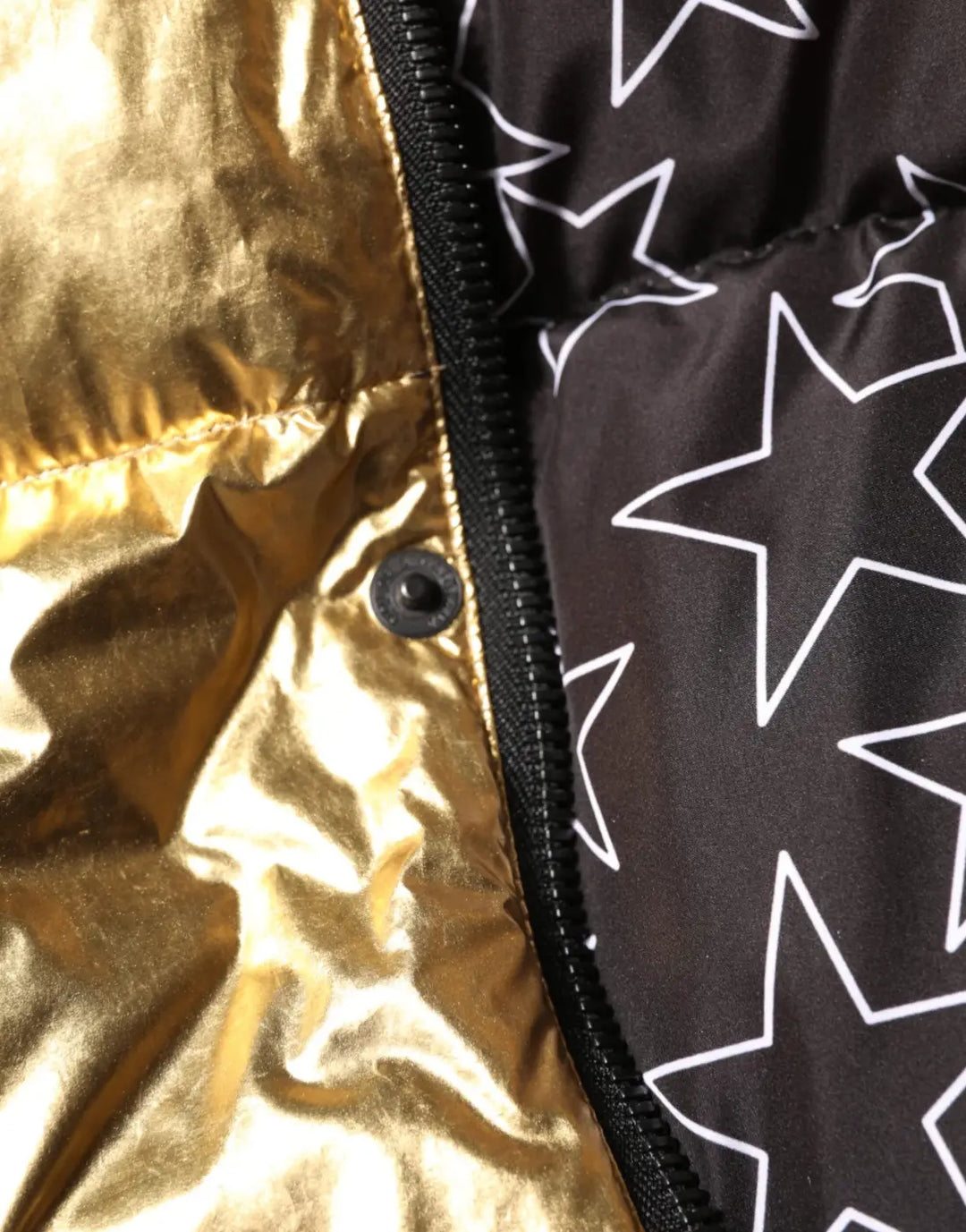 Dolce &amp; Gabbana Gold Hooded Puffer Quilted Full Zip Jacket