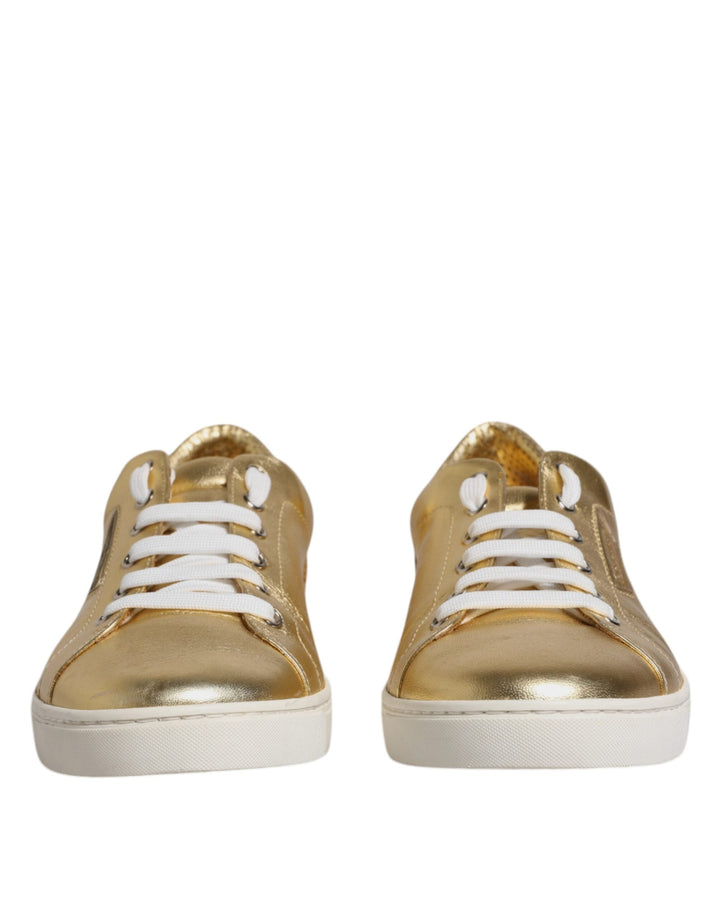Zapatillas deportivas Dolce &amp;amp; Gabbana de piel dorada con logo de Londres para hombre