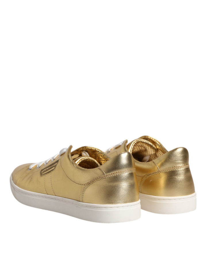 Zapatillas deportivas Dolce &amp;amp; Gabbana de piel dorada con logo de Londres para hombre