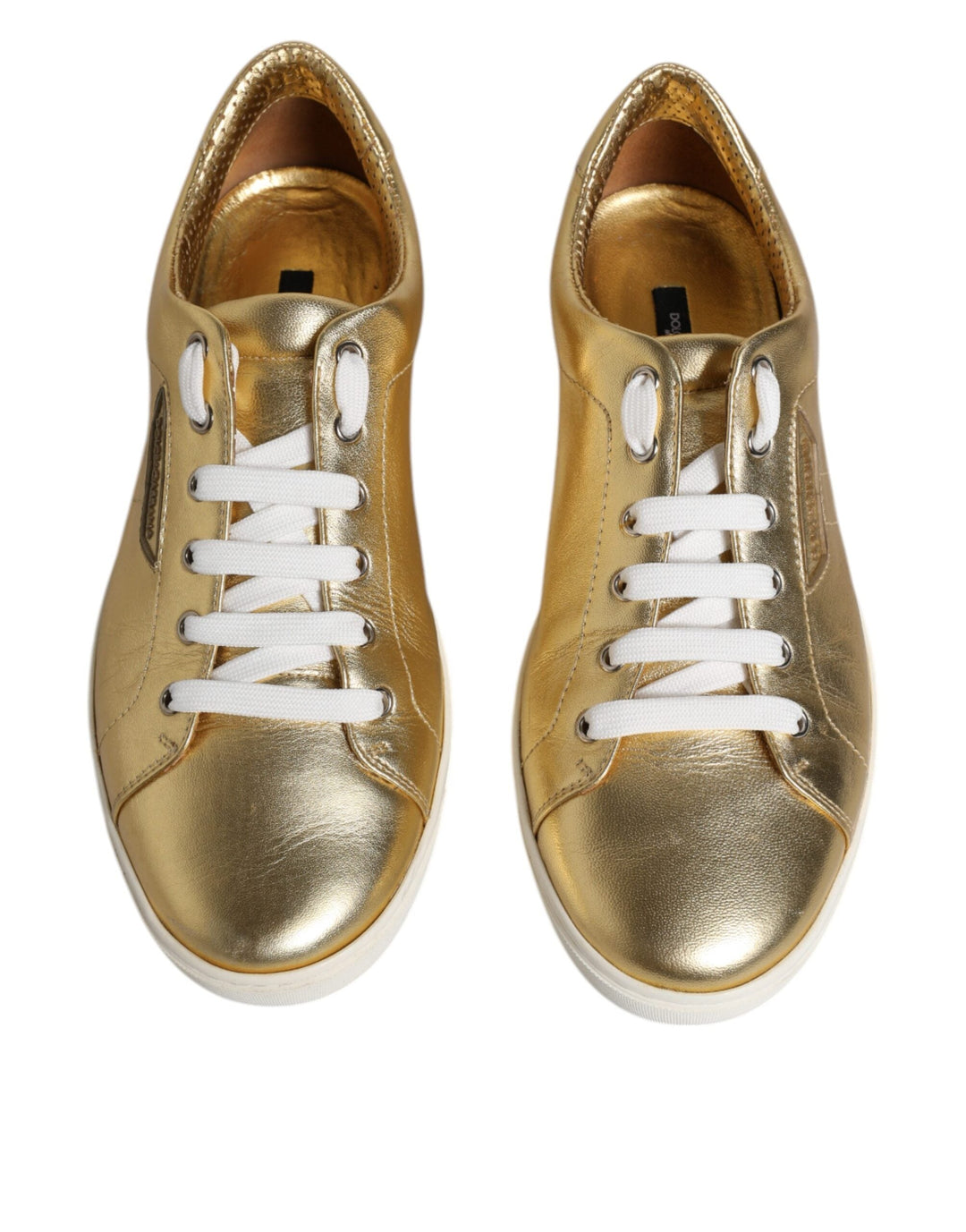 Zapatillas deportivas Dolce &amp;amp; Gabbana de piel dorada con logo de Londres para hombre