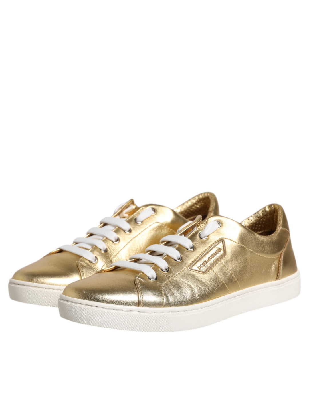 Zapatillas deportivas Dolce &amp;amp; Gabbana de piel dorada con logo de Londres para hombre