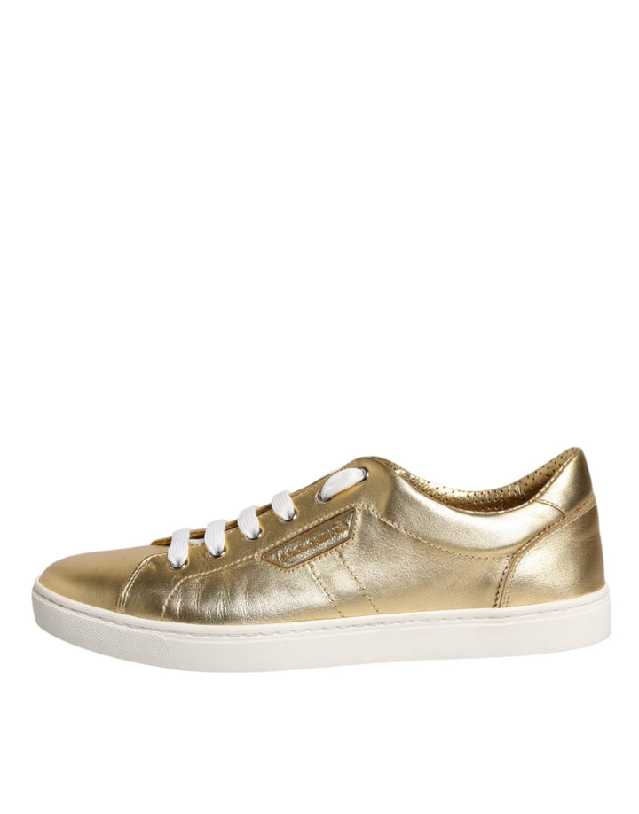Zapatillas deportivas Dolce &amp;amp; Gabbana de piel dorada con logo de Londres para hombre