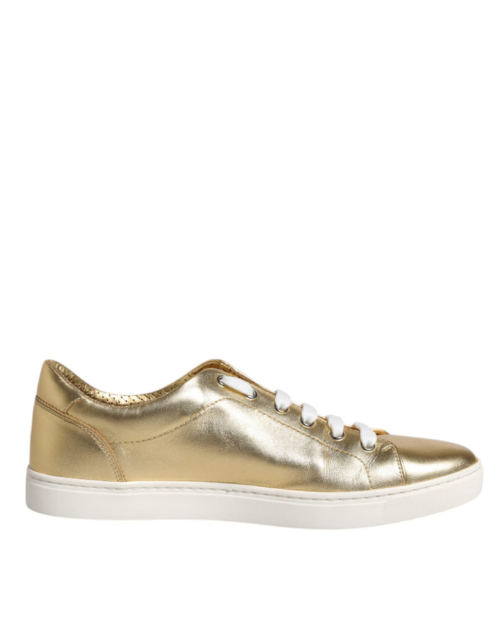 Zapatillas deportivas Dolce &amp;amp; Gabbana de piel dorada con logo de Londres para hombre